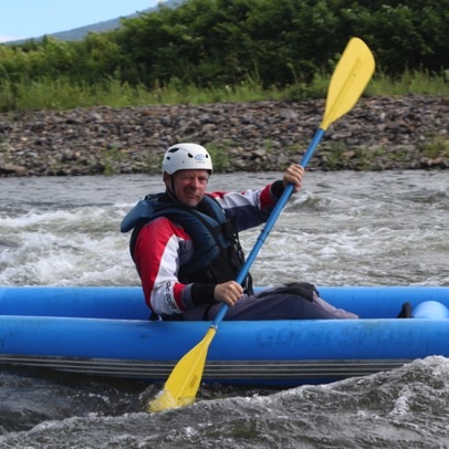 Paddling a ducky down the river